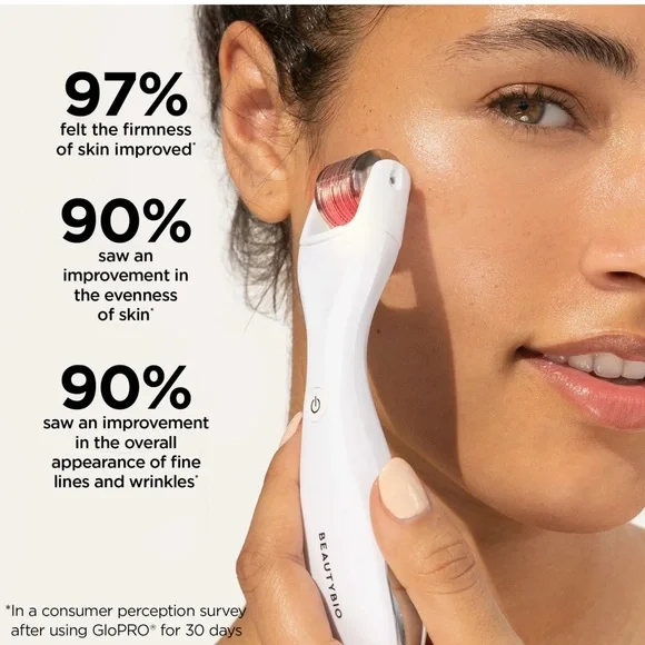 BeautyBio GloPRO Facial Microneedling Tool w Face Eye Body Attachments - Picture 5 of 6